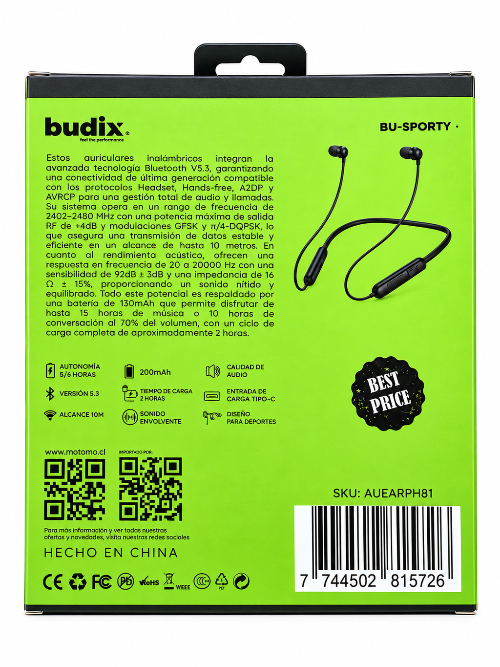 Audífonos Inalámbricos Budix BU-MAGNIT Bluetooth 5.4