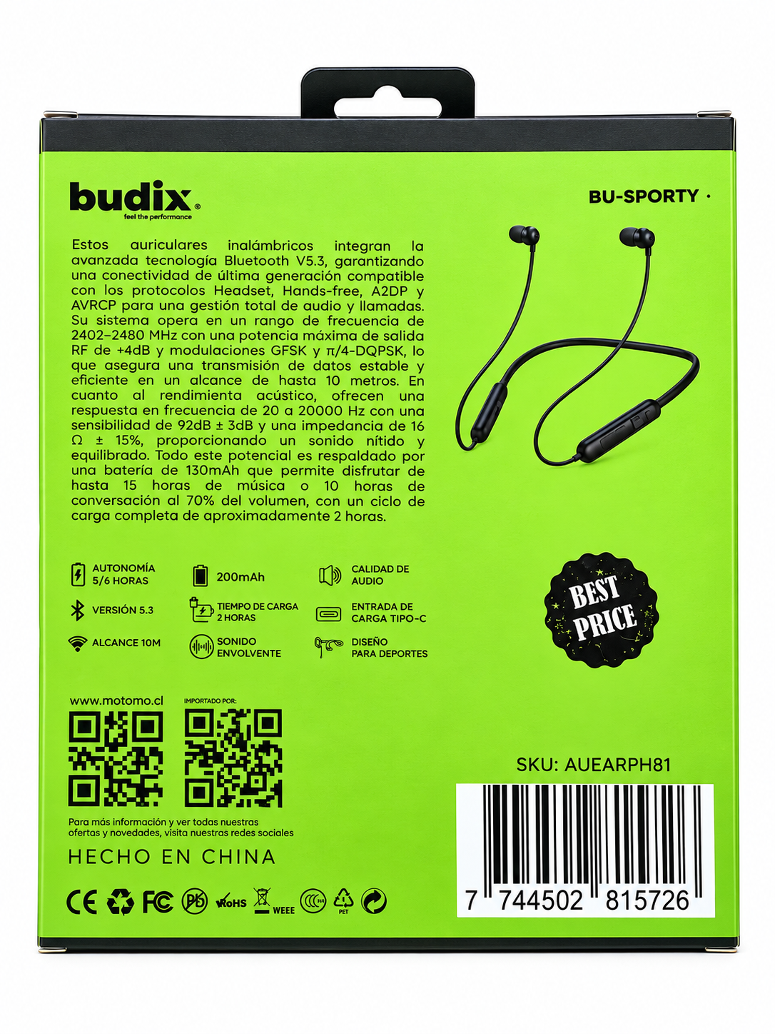 Audífonos Inalámbricos Budix BU-MAGNIT Bluetooth 5.4