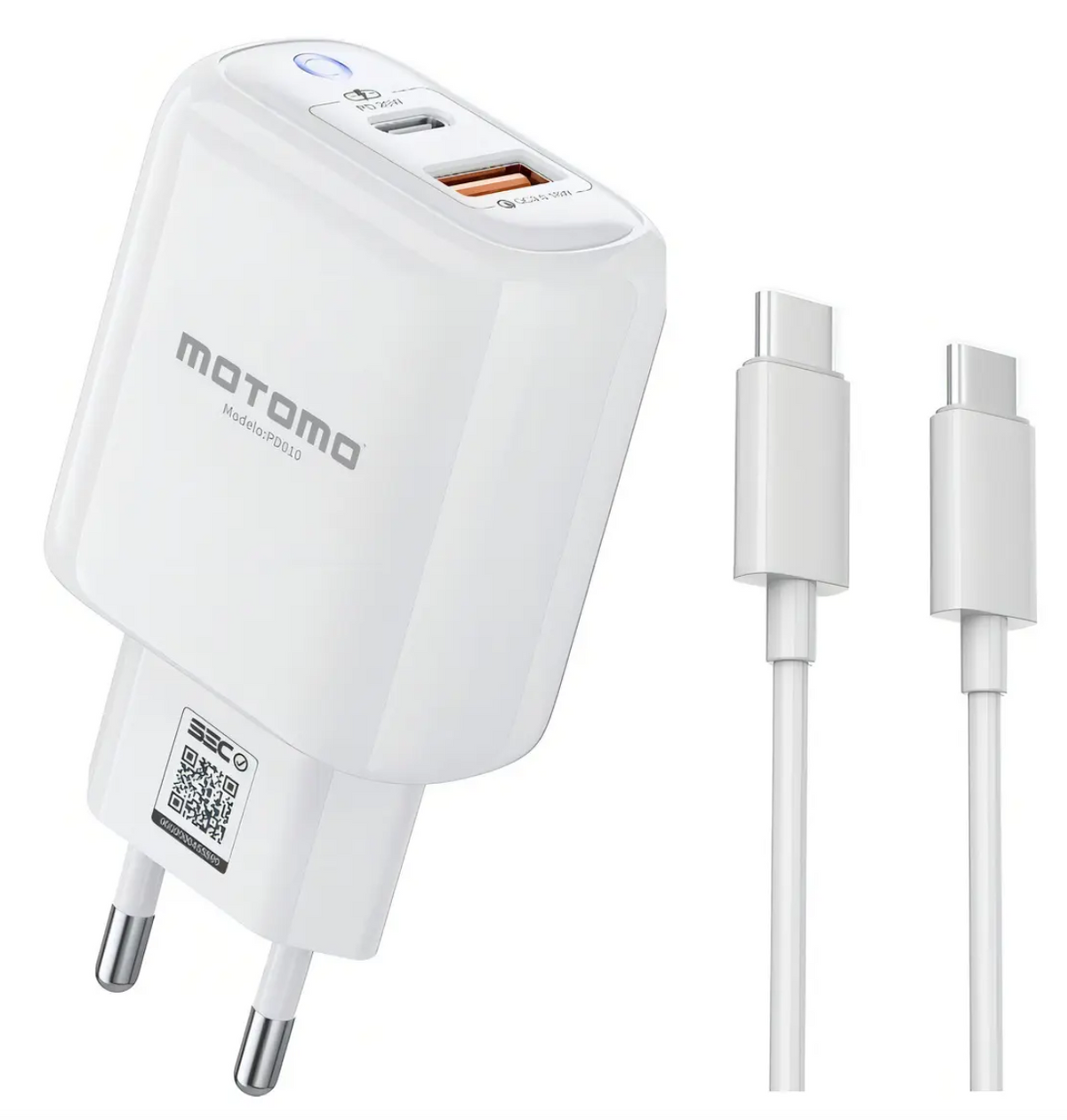 Cargador Motomo Tipo-c Carga Rápida 20w Pd + Qc3.0 Mo-pdl20