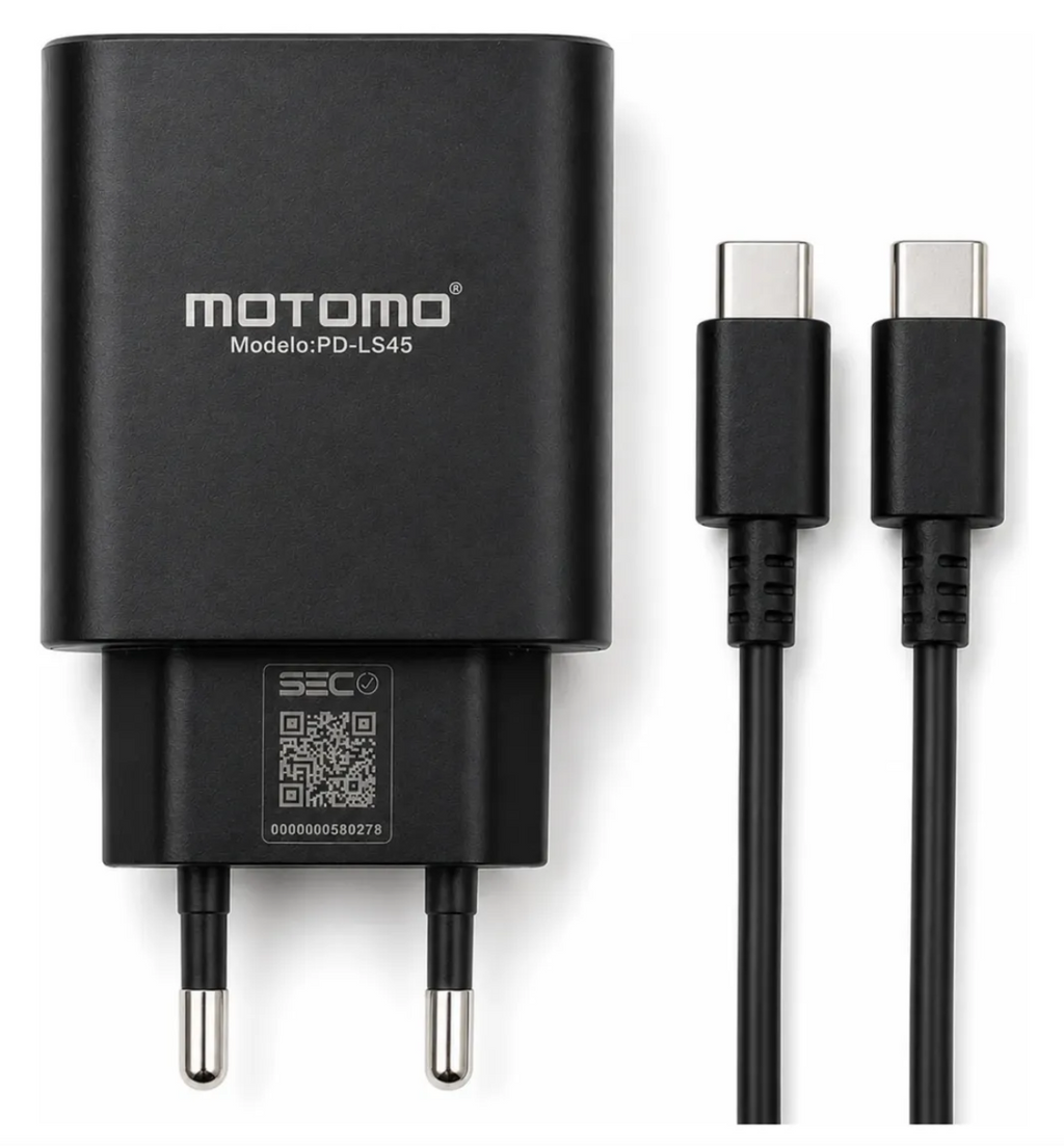 Cargador Rápido 45W USB-C Motomo para Samsung y Android