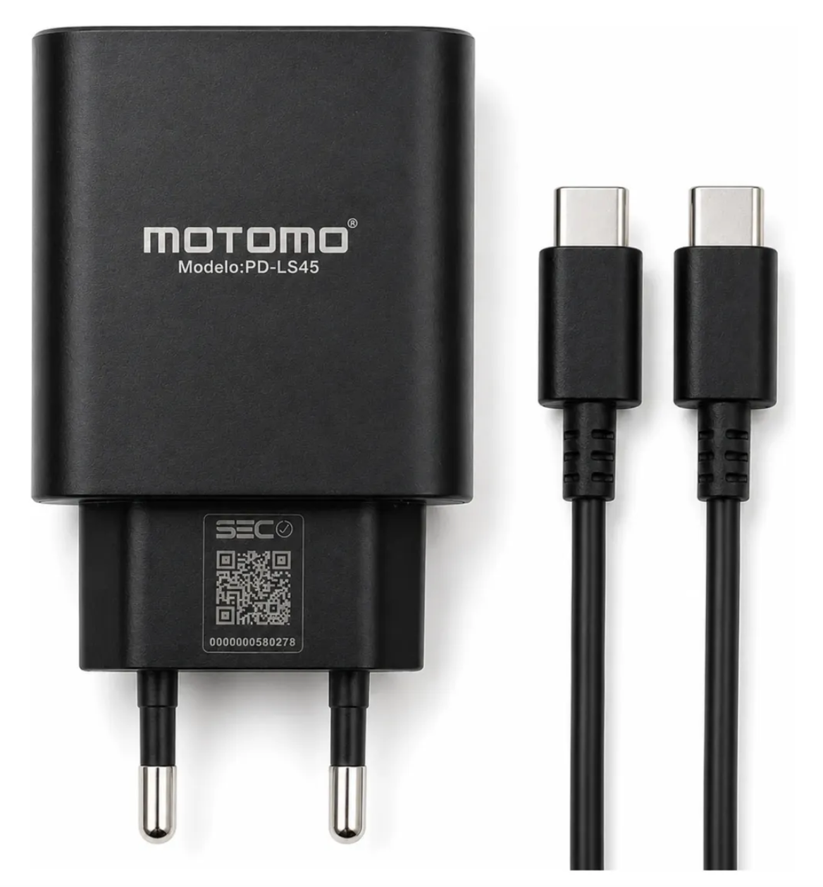 Cargador Rápido 45W USB-C Motomo para Samsung y Android