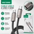 Cable De Carga Rápida 60w Tipo C Trenzado 1 Metro Metal