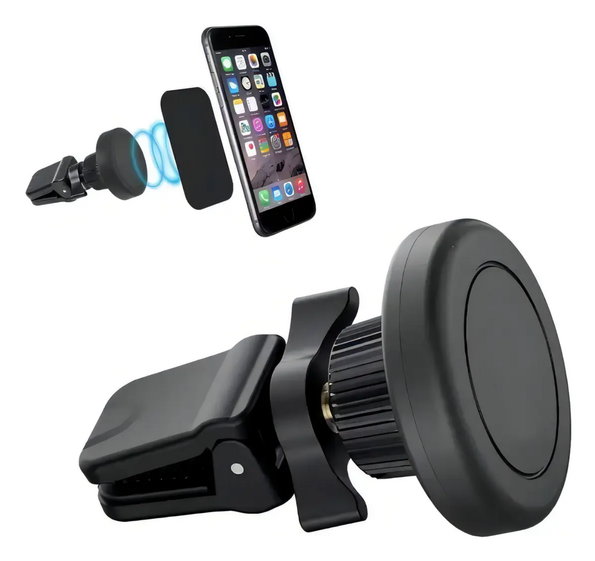 Soporte Magnético IRM Celular Auto Rejilla Ventilación Imán Negro